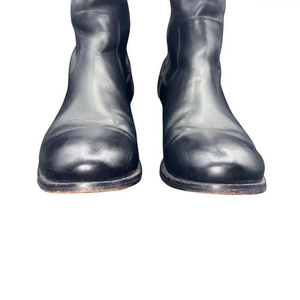Frye Molly Button Tall Riding Boots Black Leather Women’s Size 10 B